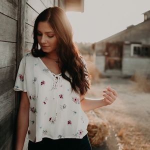 White floral shirt